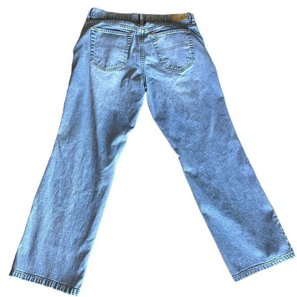 Tommy Hilfiger 00’s Low Rise Flare Hiphugger Denim Jeans - Leather Flag Patch - Picture 3 of 15